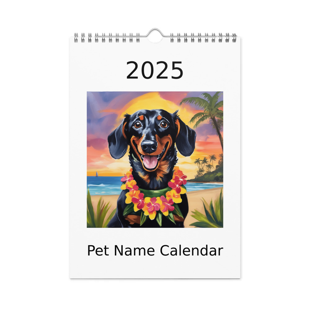 PugMug Custom Black Dachshund Wall Calendar (2026)