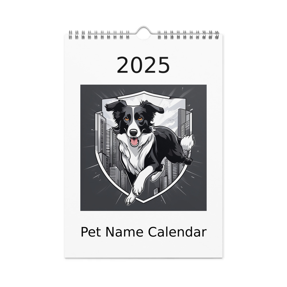 PugMug Custom Border Collie Wall Calendar (2026)