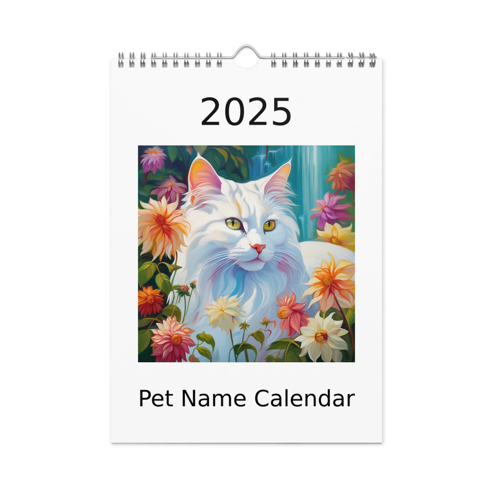 PugMug Custom White Companion Cat Wall Calendar (2026)