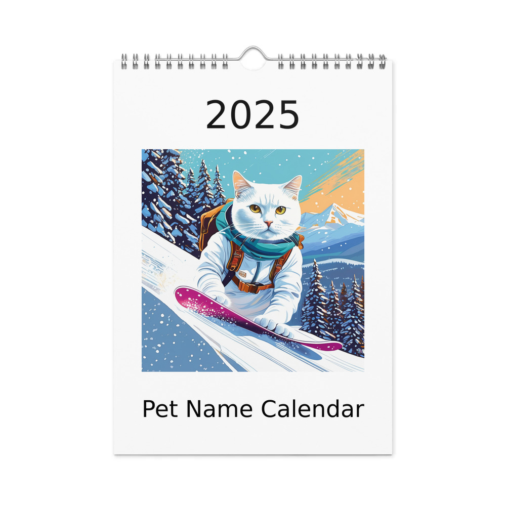 PugMug Custom White Companion Cat Wall Calendar (2026)