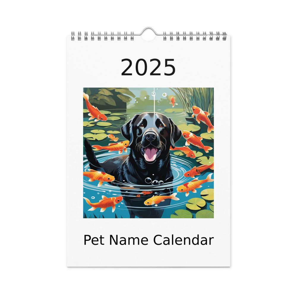 PugMug Custom Black Labrador Retriever Wall Calendar (2026)