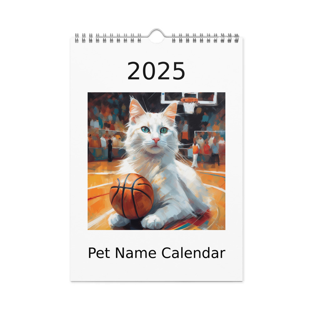 PugMug Custom White Companion Cat Wall Calendar (2026)