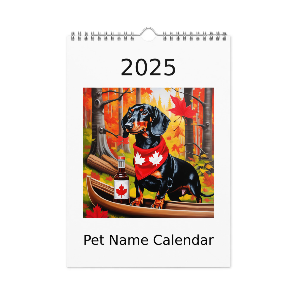 PugMug Custom Black Dachshund Wall Calendar (2026)