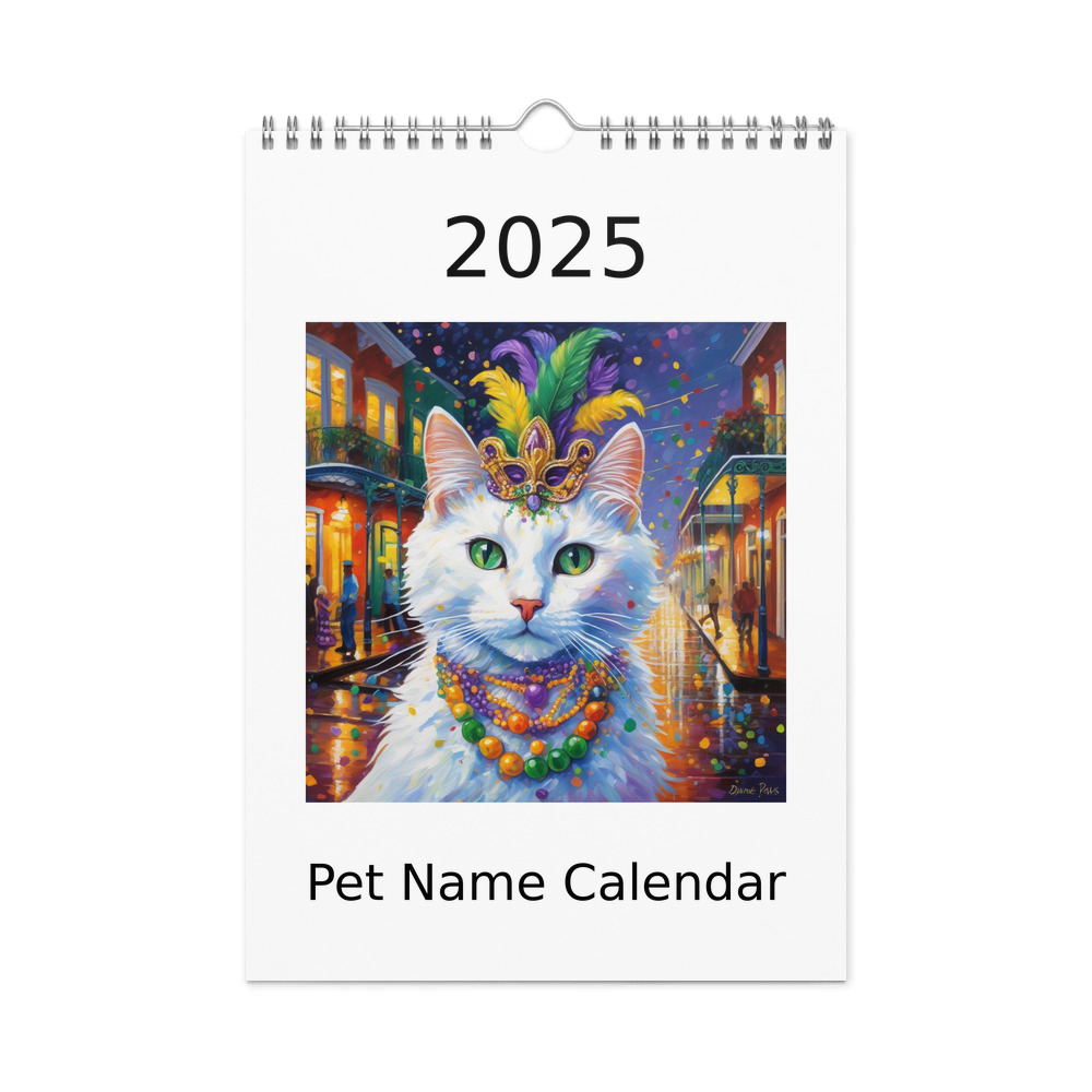 PugMug Custom White Companion Cat Wall Calendar (2026)