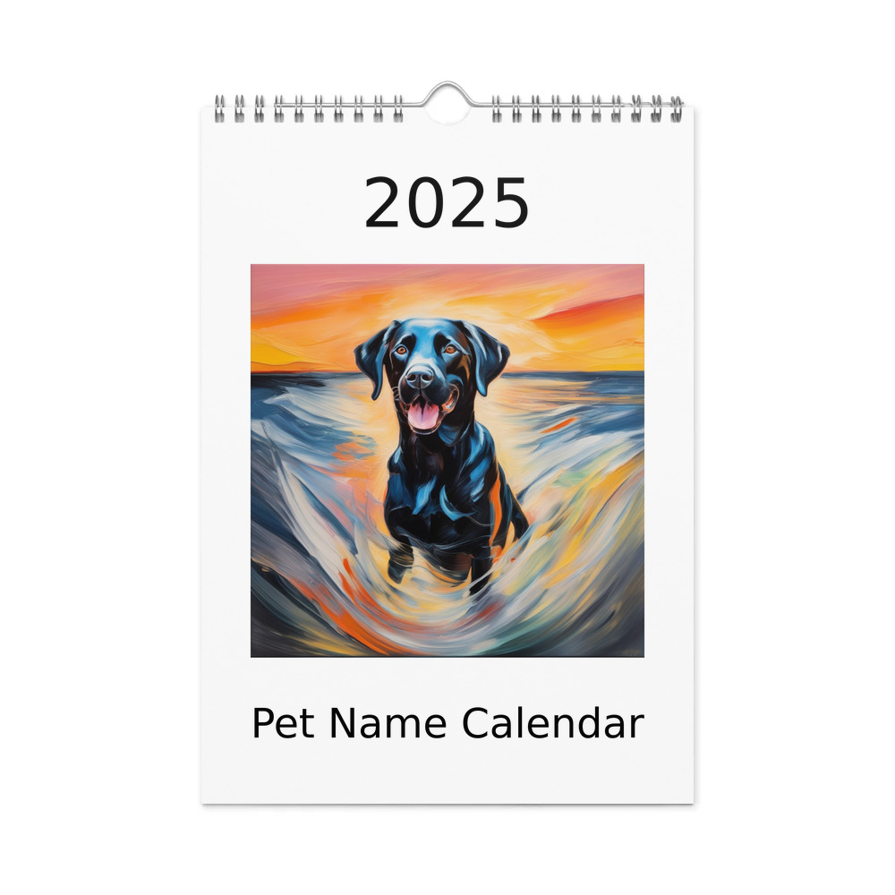PugMug Custom Black Labrador Retriever Wall Calendar (2026)