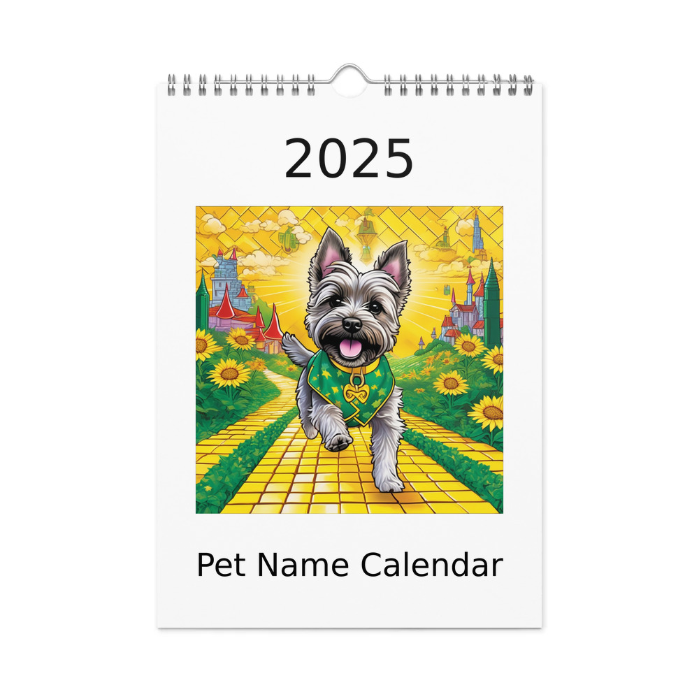 PugMug Custom Cairn Terrier Wall Calendar (2026)