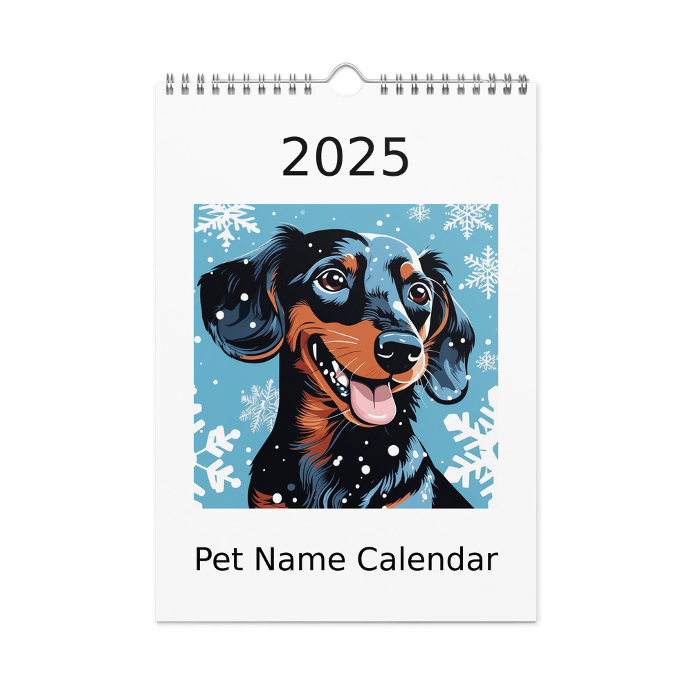 PugMug Custom Black Dachshund Wall Calendar (2026)