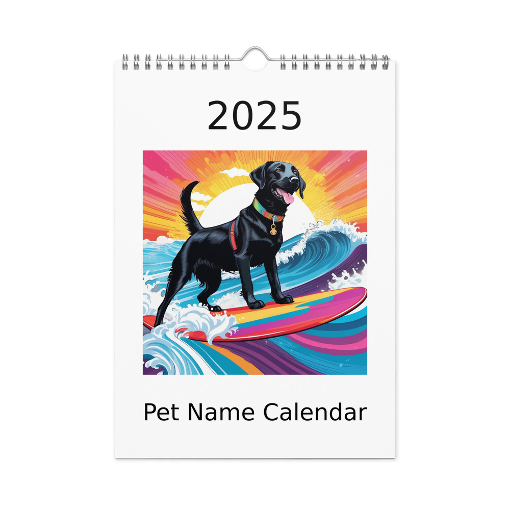 PugMug Custom Black Labrador Retriever Wall Calendar (2026)