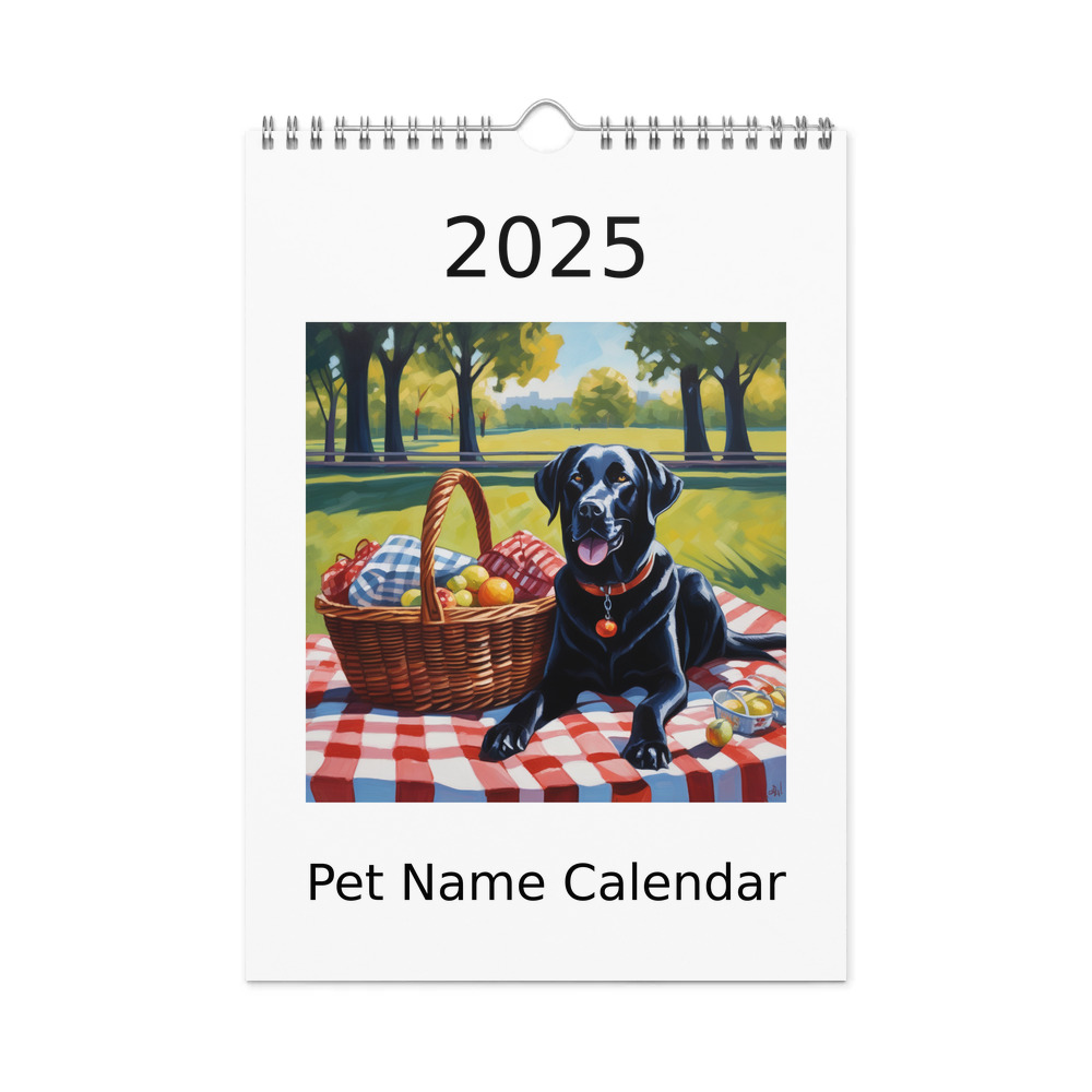 PugMug Custom Black Labrador Retriever Wall Calendar (2026)
