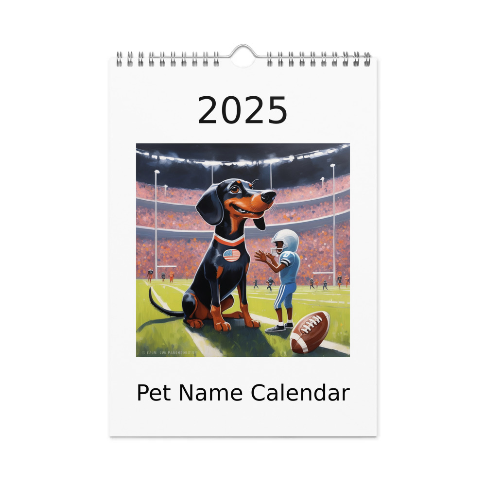 PugMug Custom Black Dachshund Wall Calendar (2026)