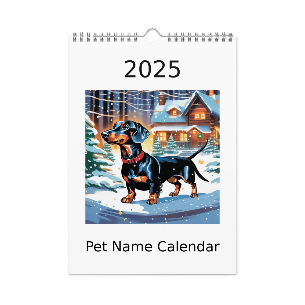 PugMug Custom Black Dachshund Wall Calendar (2026)