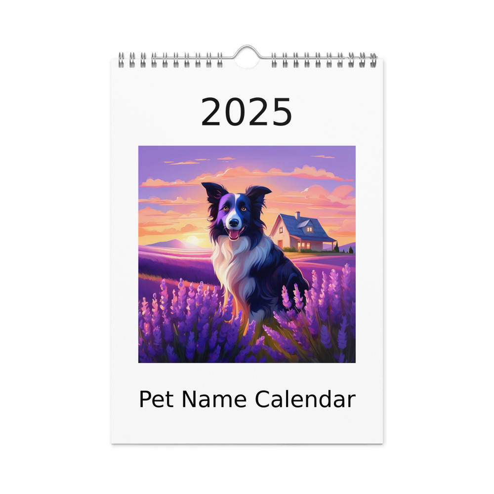PugMug Custom Border Collie Wall Calendar (2026)