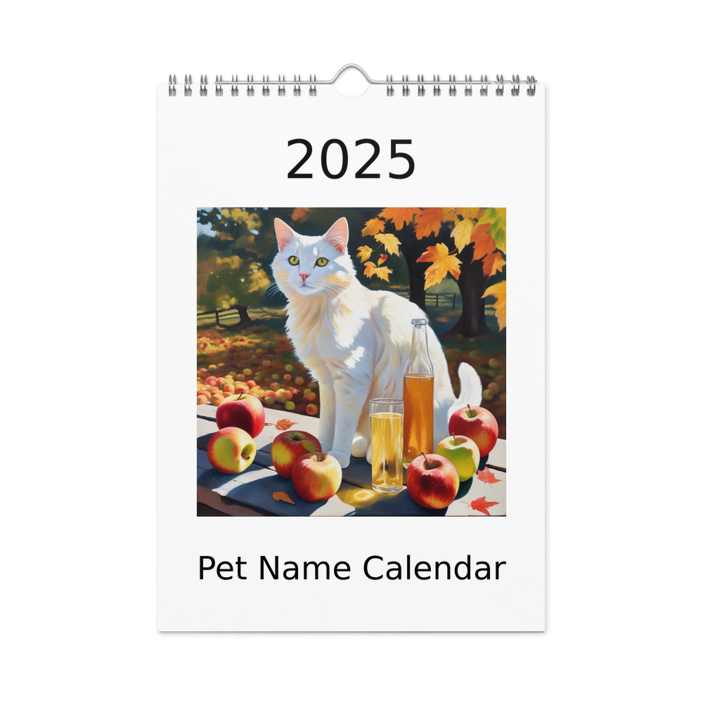 PugMug Custom White Companion Cat Wall Calendar (2026)
