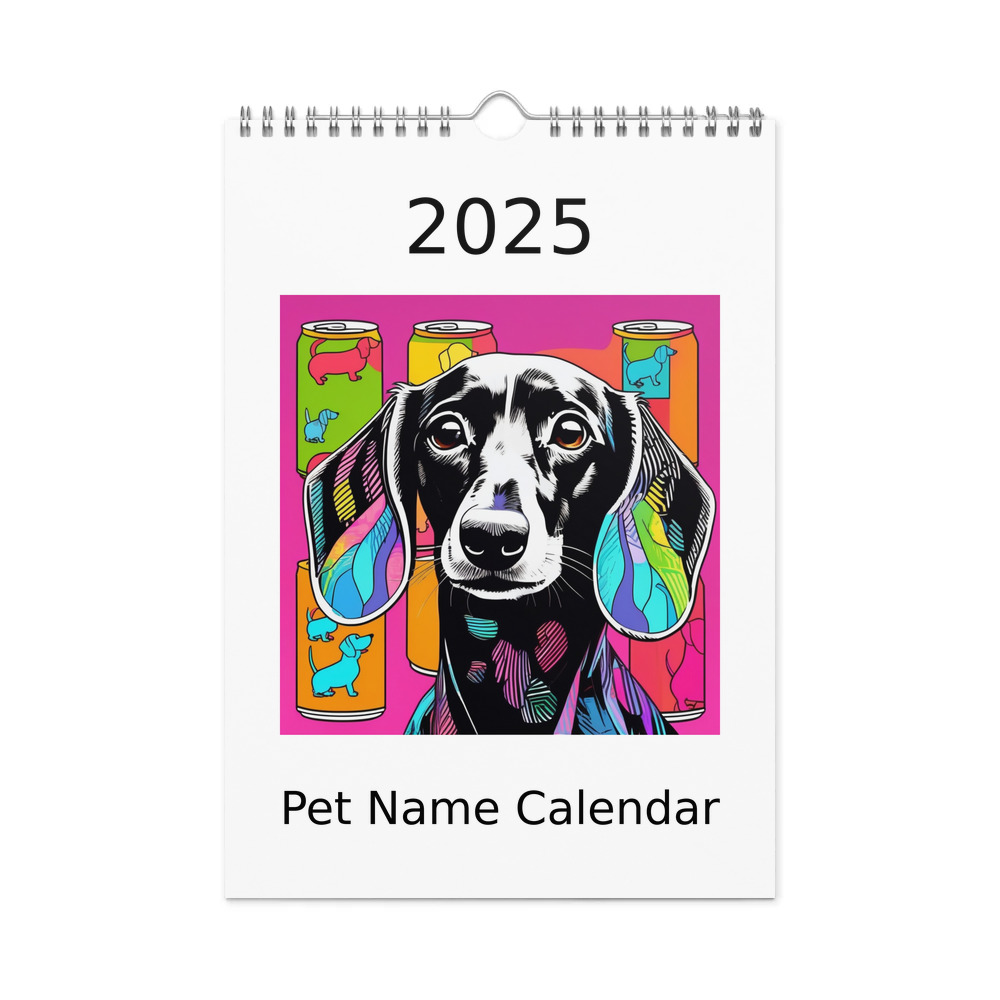 PugMug Custom Black Dachshund Wall Calendar (2026)