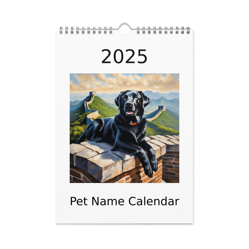 PugMug Custom Black Labrador Retriever Wall Calendar (2026)