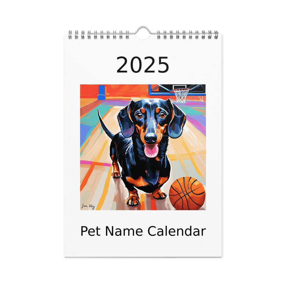 PugMug Custom Black Dachshund Wall Calendar (2026)