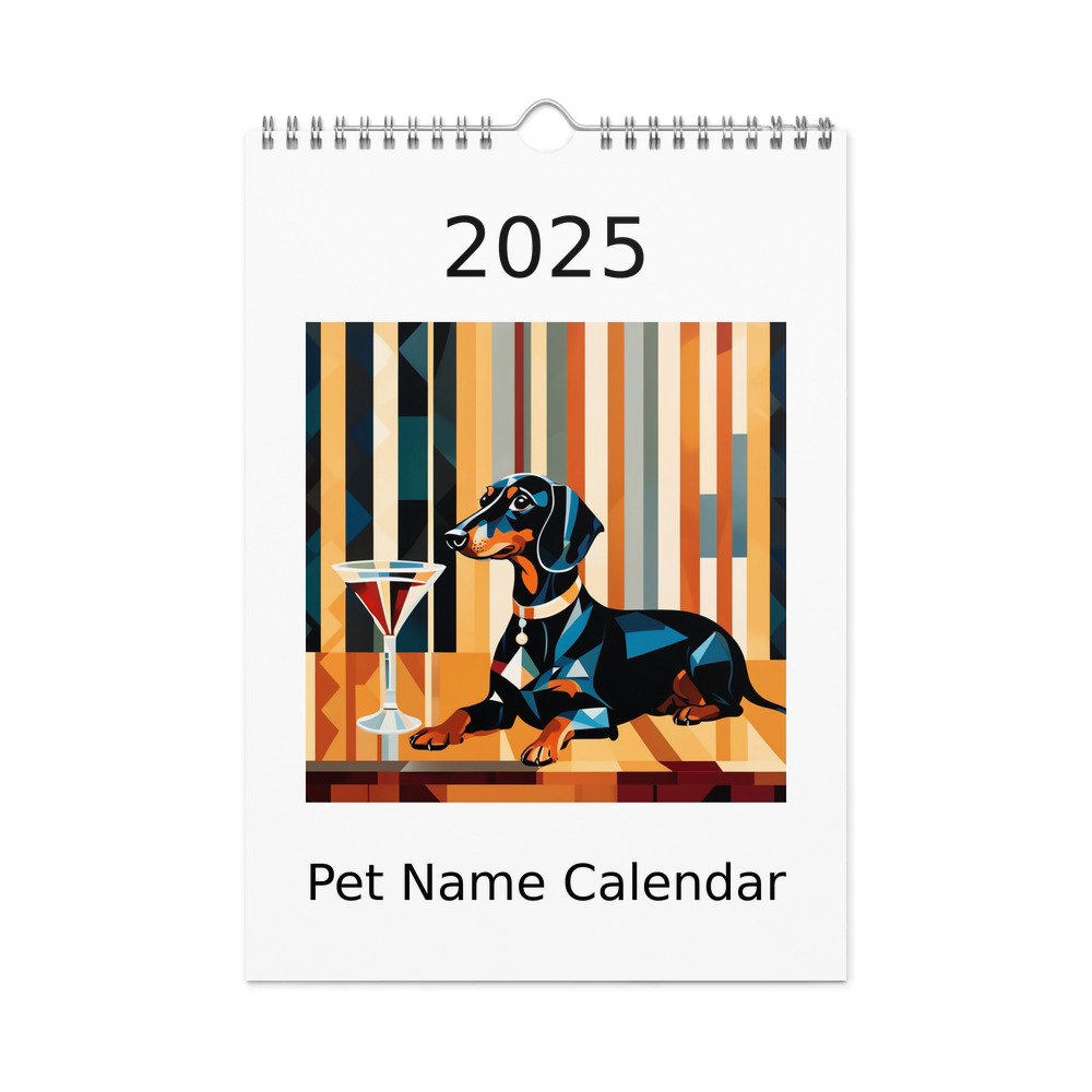 PugMug Custom Black Dachshund Wall Calendar (2026)