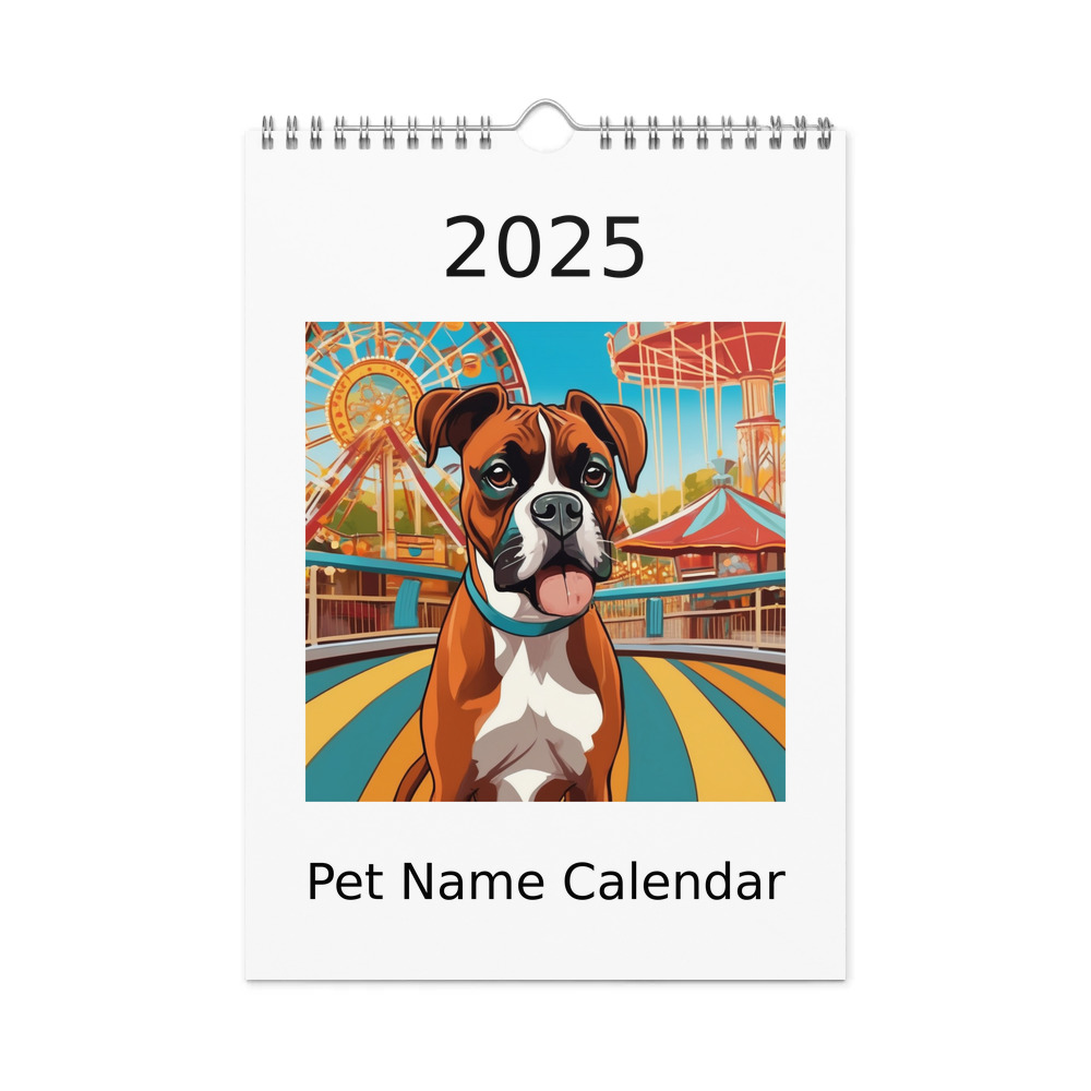 PugMug Custom Boxer Dog Wall Calendar (2026)