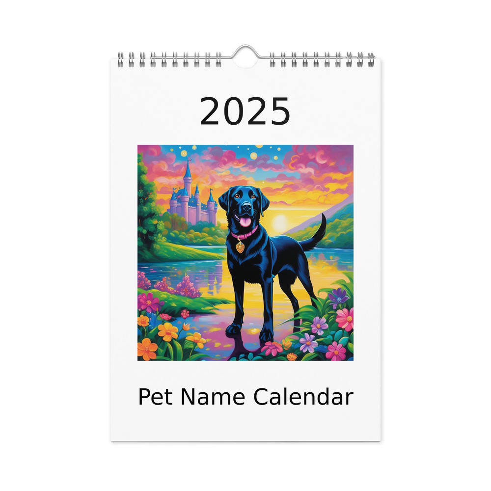 PugMug Custom Black Labrador Retriever Wall Calendar (2026)