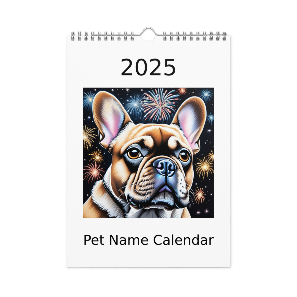PugMug Custom Tan French Bulldog Wall Calendar (2026)