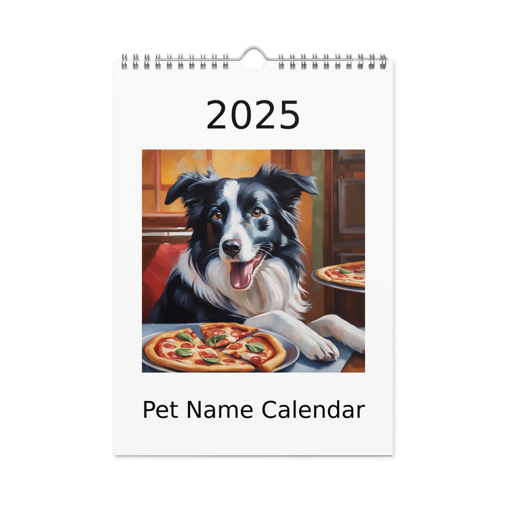 PugMug Custom Border Collie Wall Calendar (2026)