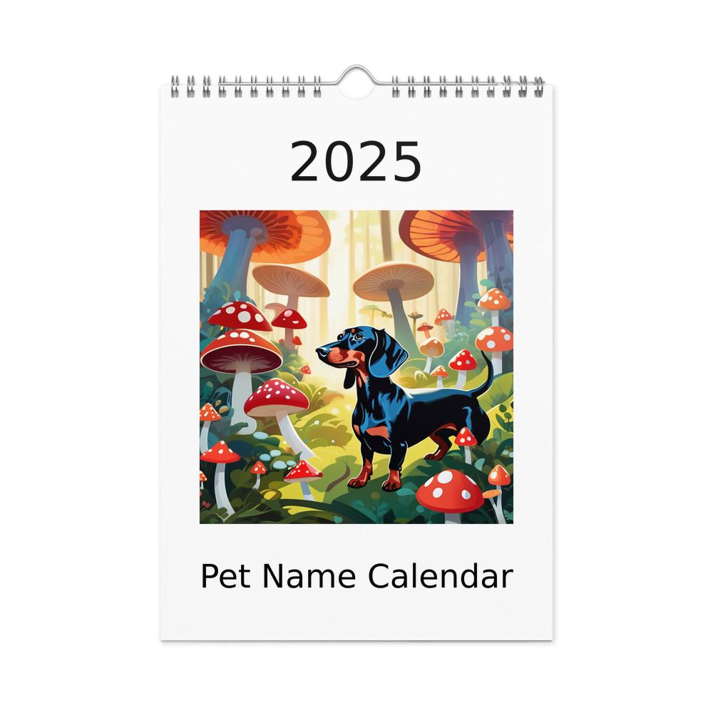 PugMug Custom Black Dachshund Wall Calendar (2026)