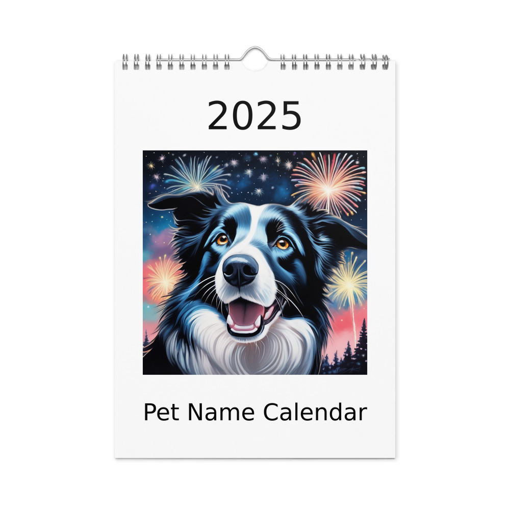 PugMug Custom Border Collie Wall Calendar (2026)