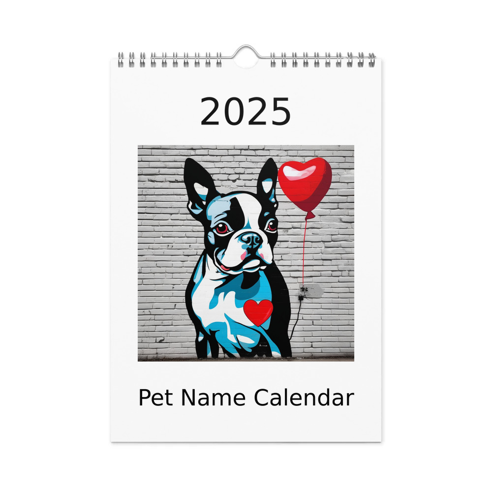 PugMug Custom Boston Terrier Wall Calendar (2026)