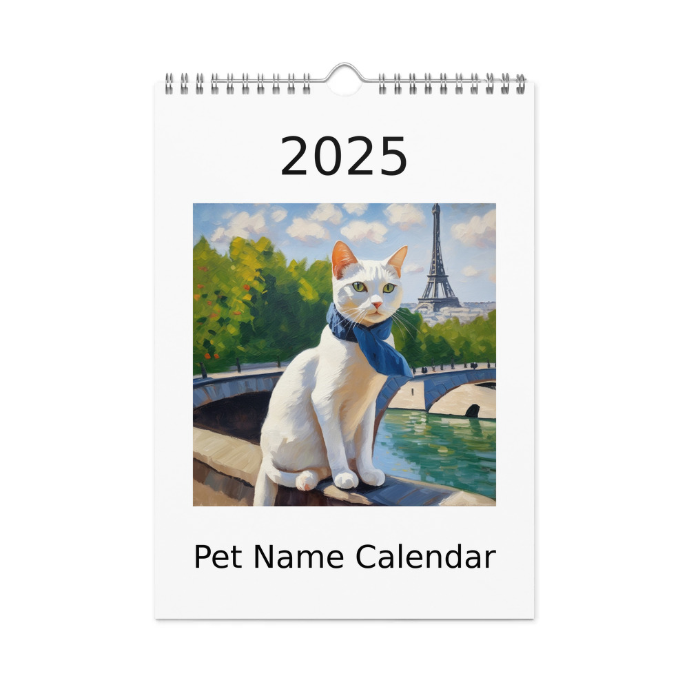 PugMug Custom White Companion Cat Wall Calendar (2026)