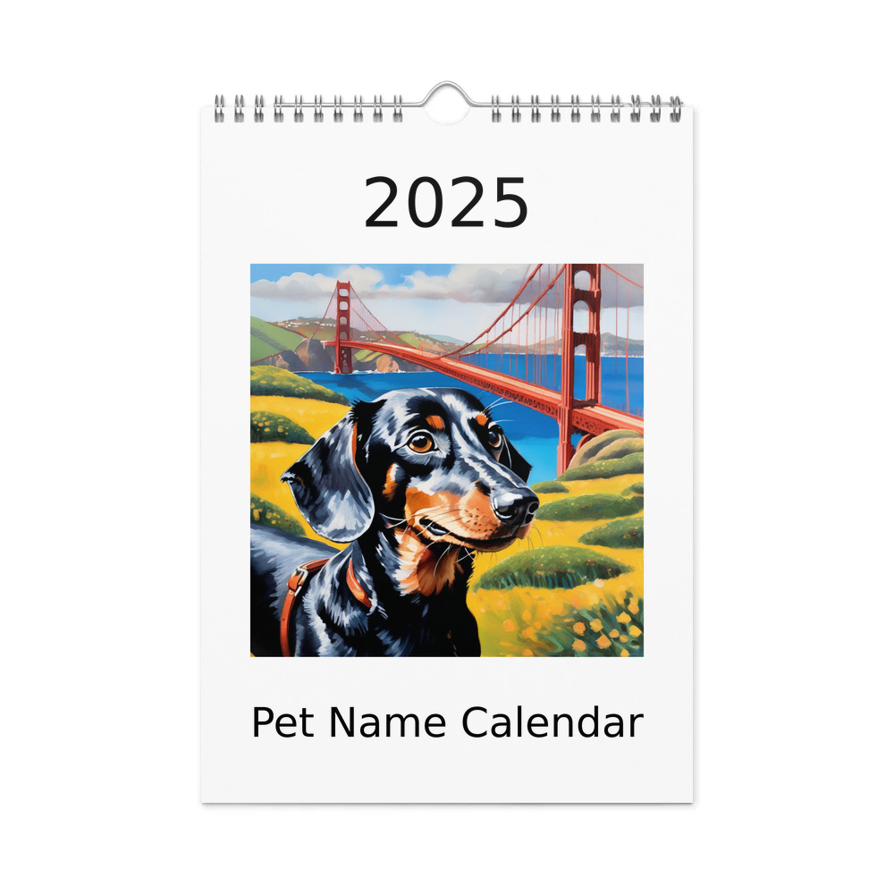 PugMug Custom Black Dachshund Wall Calendar (2026)