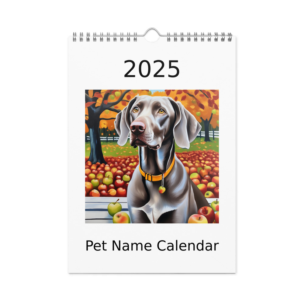 PugMug Custom Weimaraner Wall Calendar (2026)
