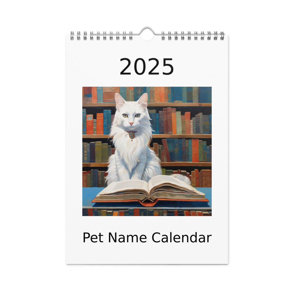 PugMug Custom White Companion Cat Wall Calendar (2026)