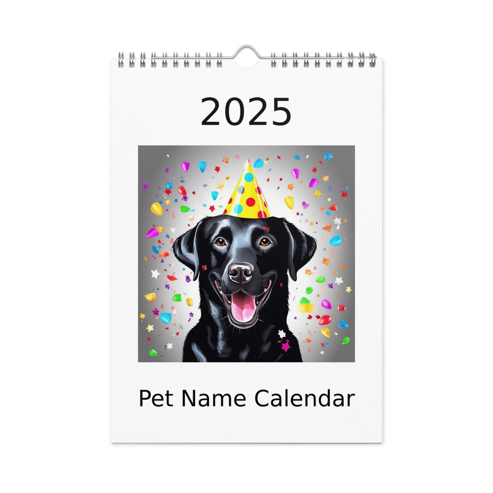 PugMug Custom Black Labrador Retriever Wall Calendar (2026)