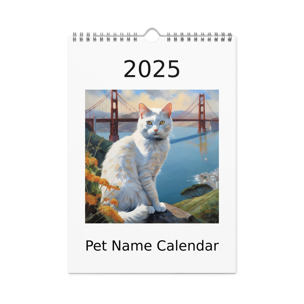 PugMug Custom White Companion Cat Wall Calendar (2026)