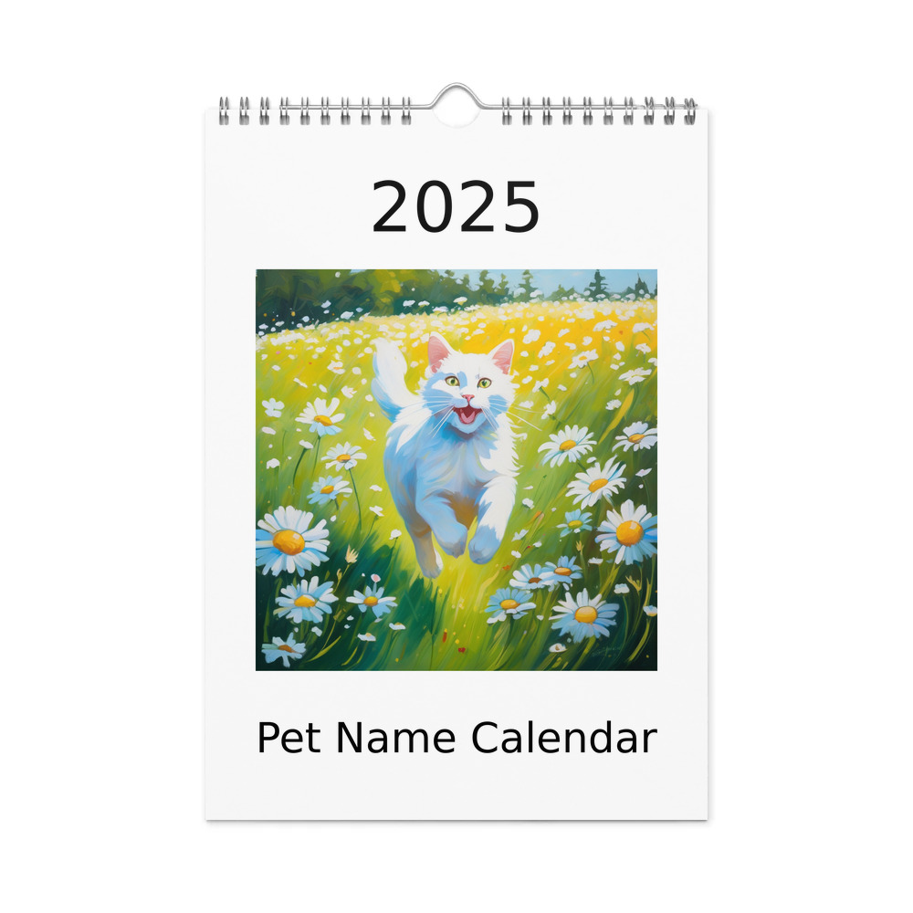 PugMug Custom White Companion Cat Wall Calendar (2026)