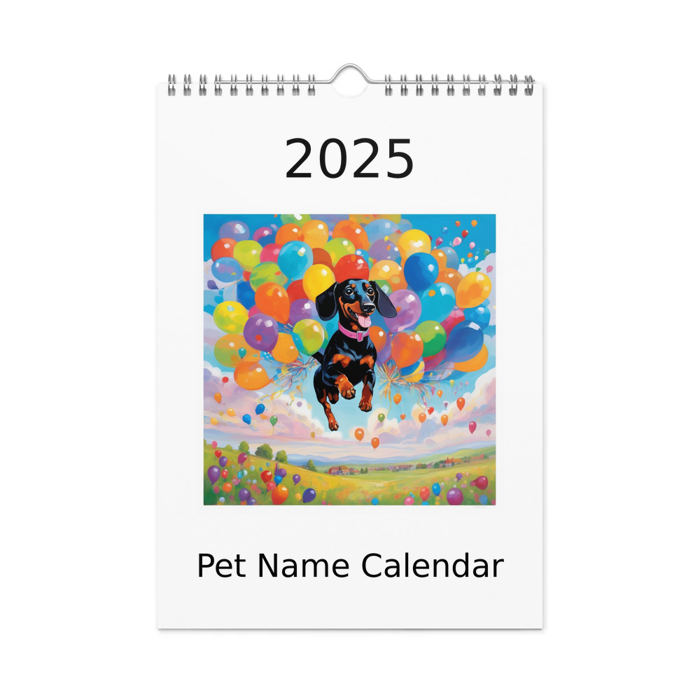 PugMug Custom Black Dachshund Wall Calendar (2026)