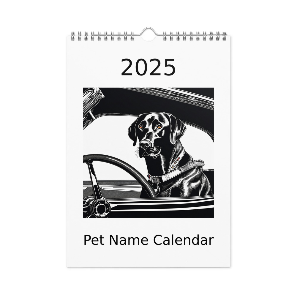 PugMug Custom Black Labrador Retriever Wall Calendar (2026)