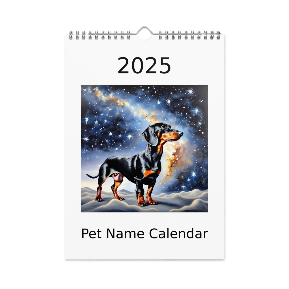 PugMug Custom Black Dachshund Wall Calendar (2026)