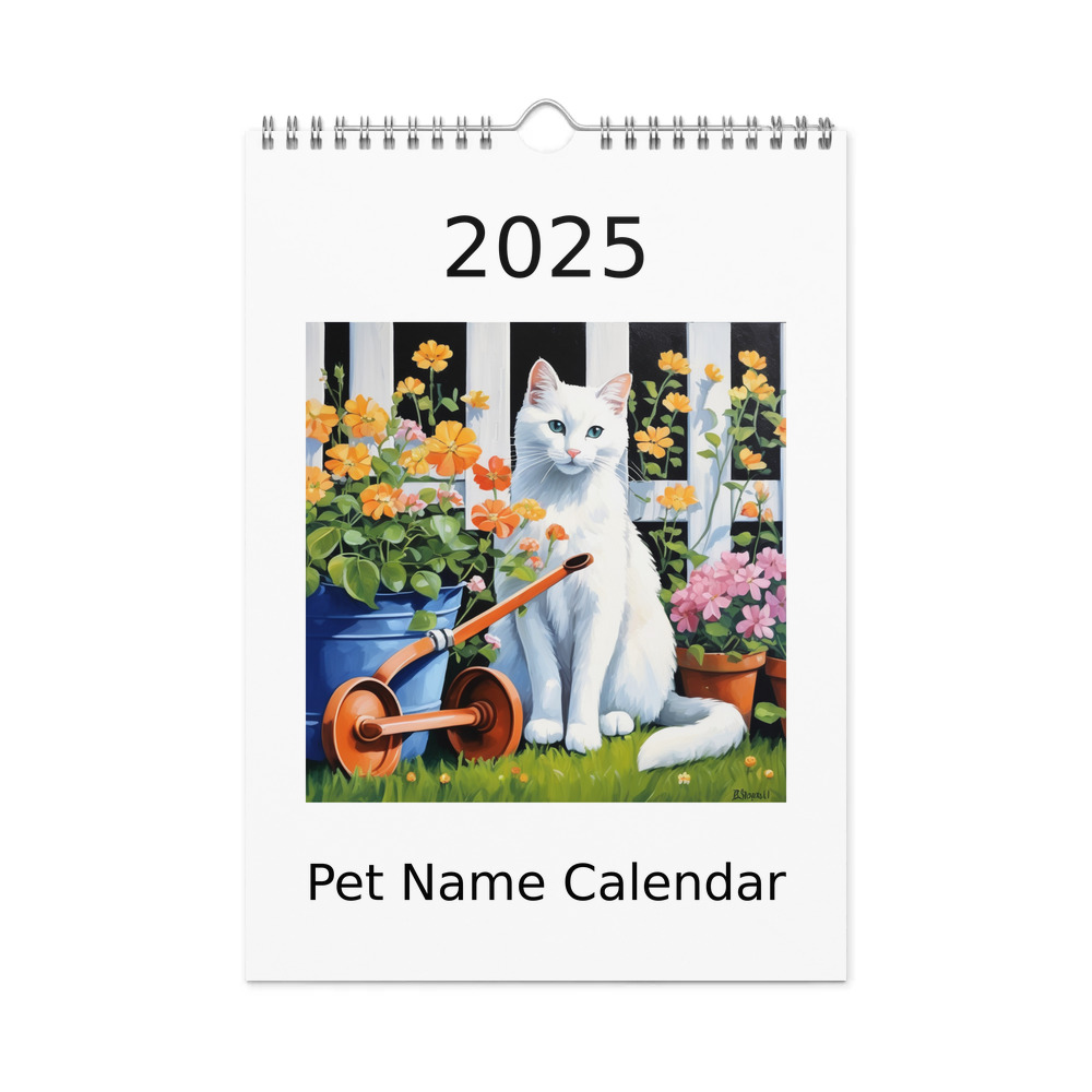 PugMug Custom White Companion Cat Wall Calendar (2026)