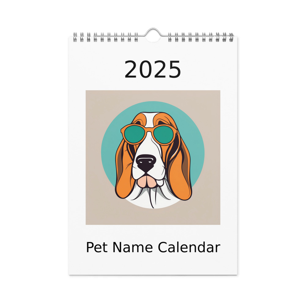 PugMug Custom Basset Hound Wall Calendar (2026)