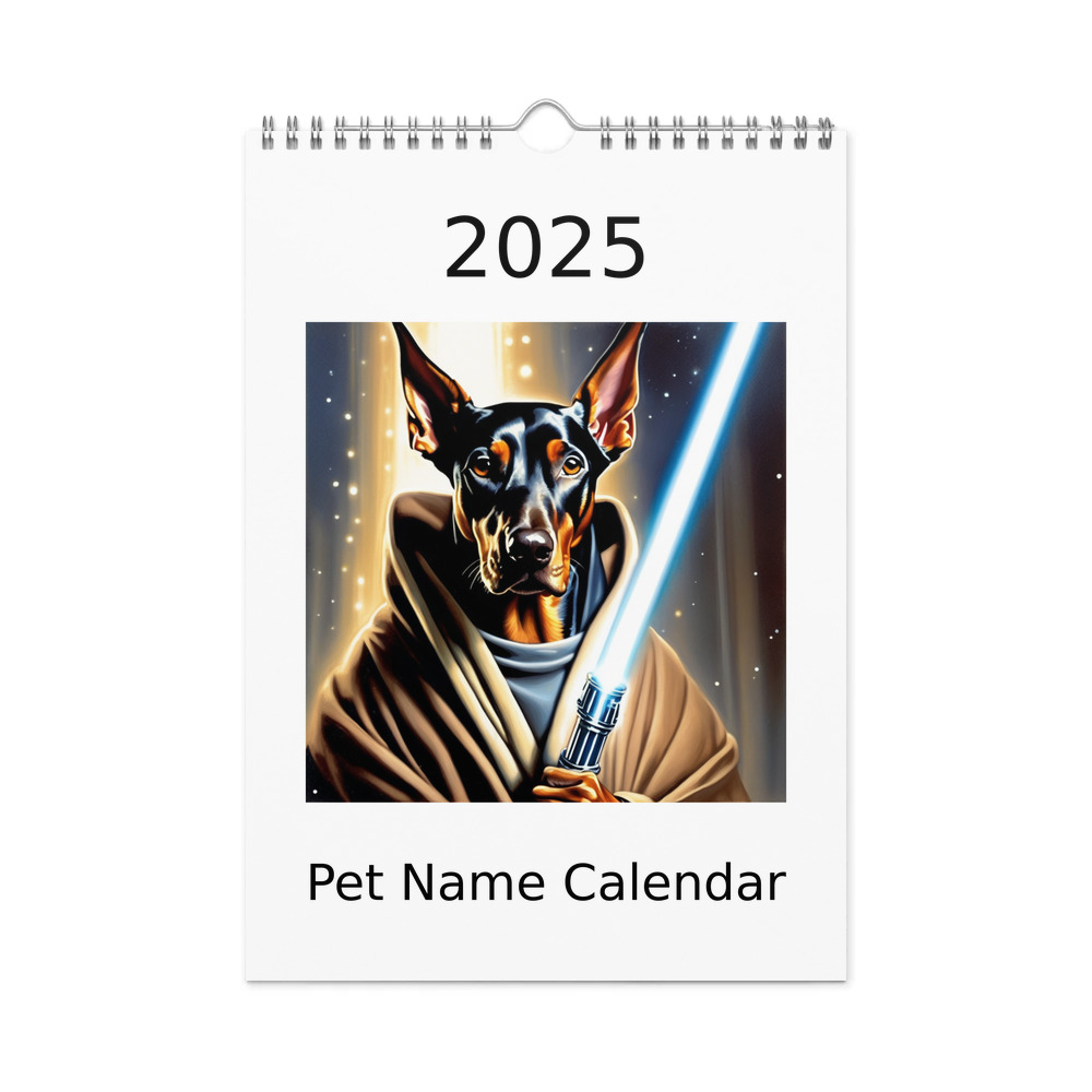 PugMug Custom Doberman Pinscher Wall Calendar (2026)