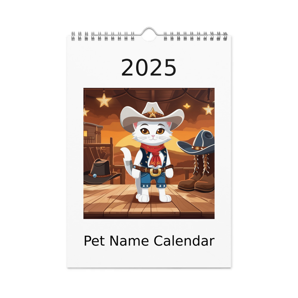 PugMug Custom White Companion Cat Wall Calendar (2026)