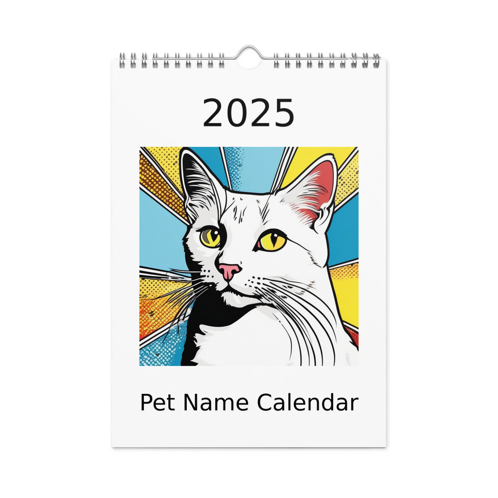 PugMug Custom White Companion Cat Wall Calendar (2026)