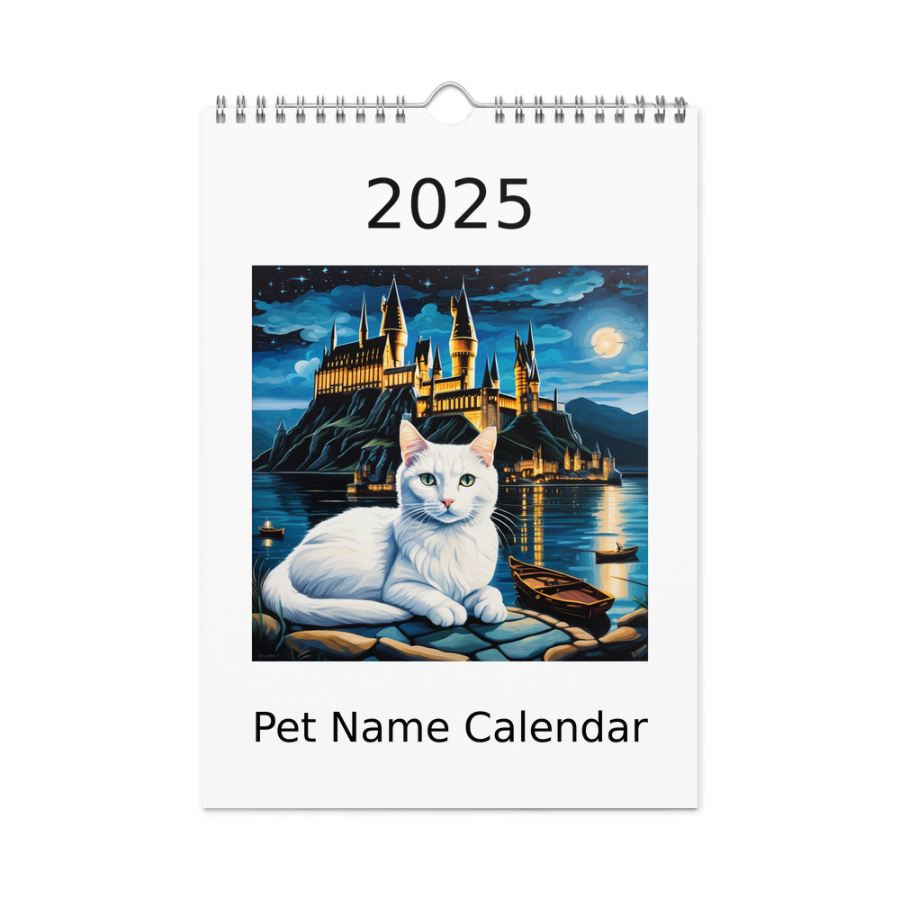 PugMug Custom White Companion Cat Wall Calendar (2026)