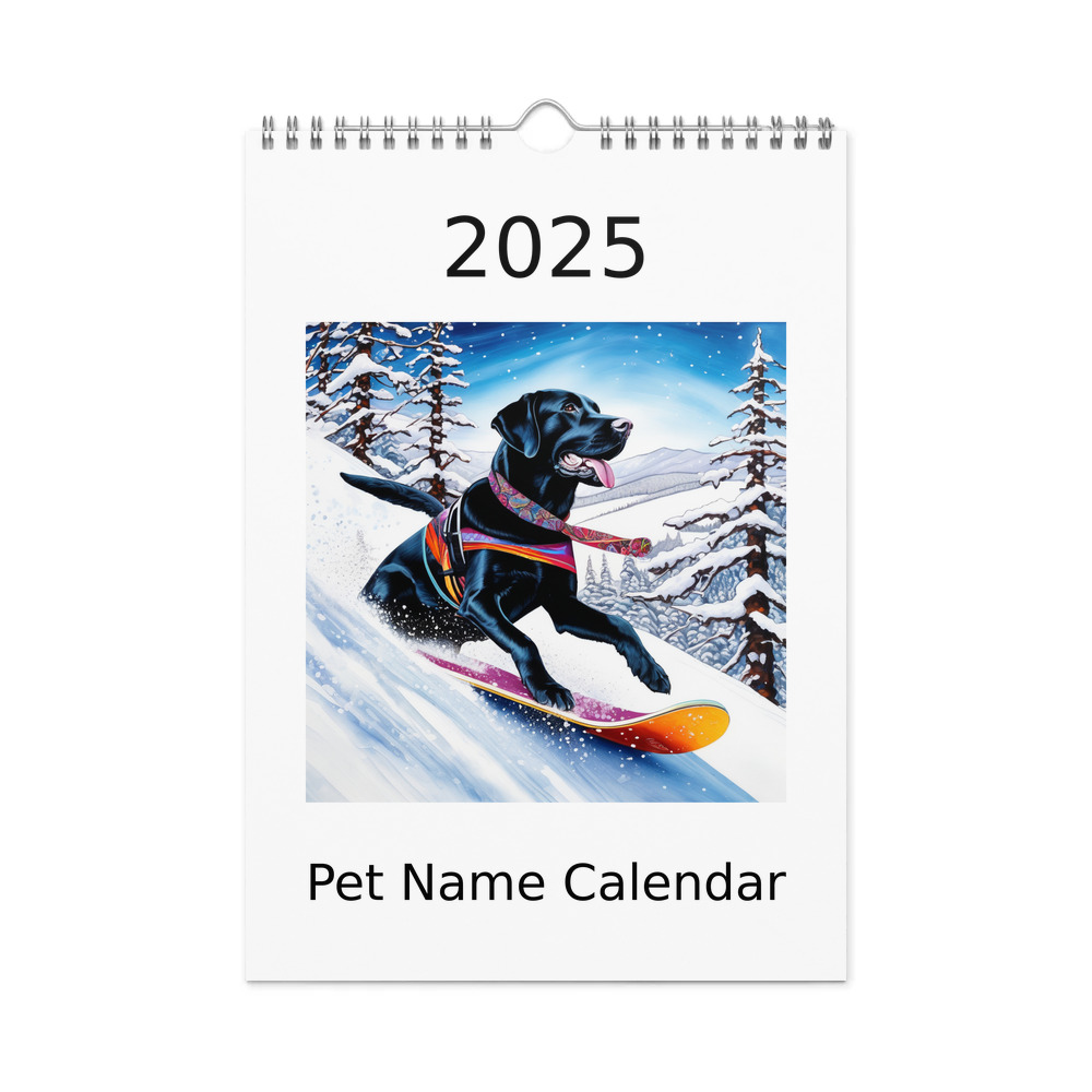 PugMug Custom Black Labrador Retriever Wall Calendar (2026)