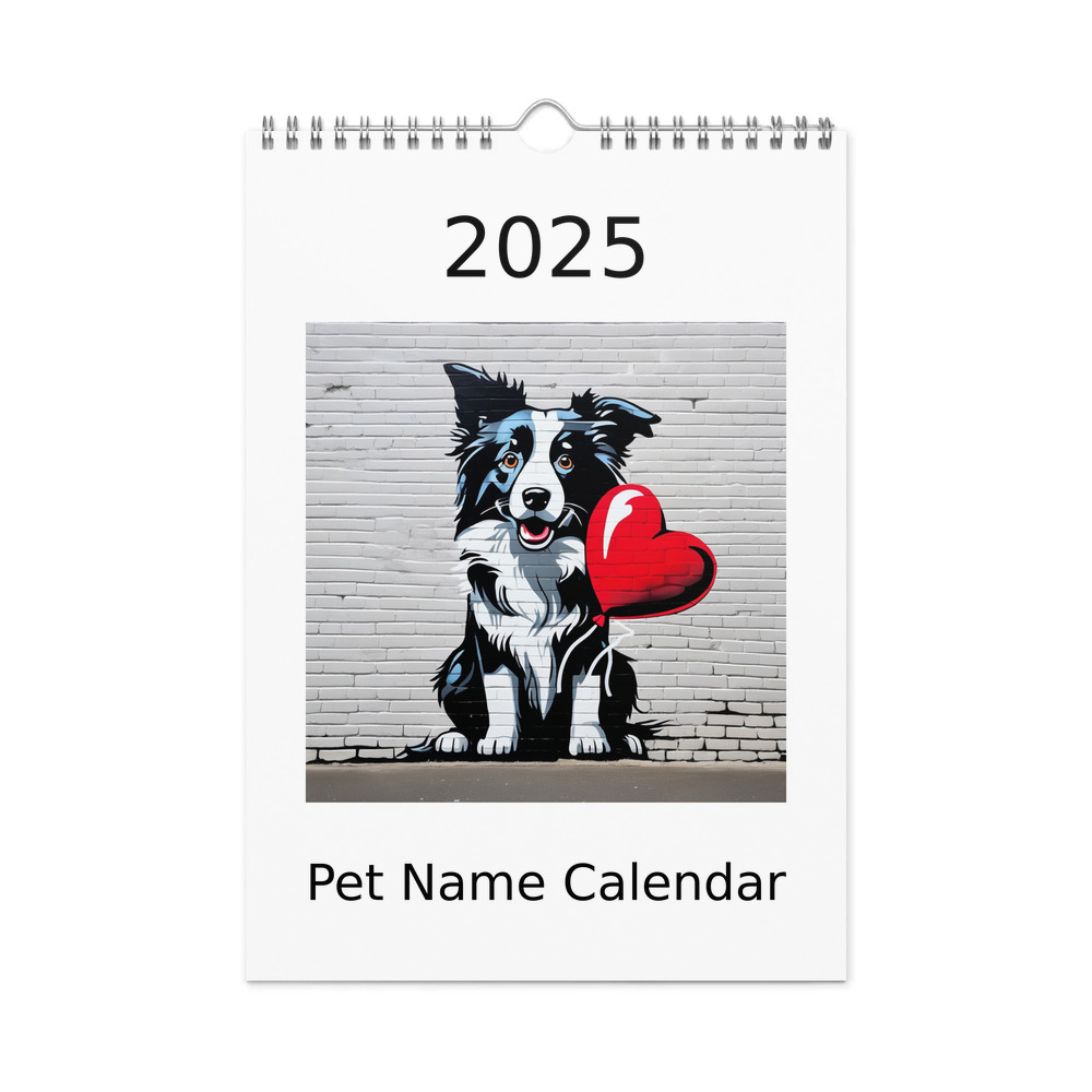 PugMug Custom Border Collie Wall Calendar (2026)