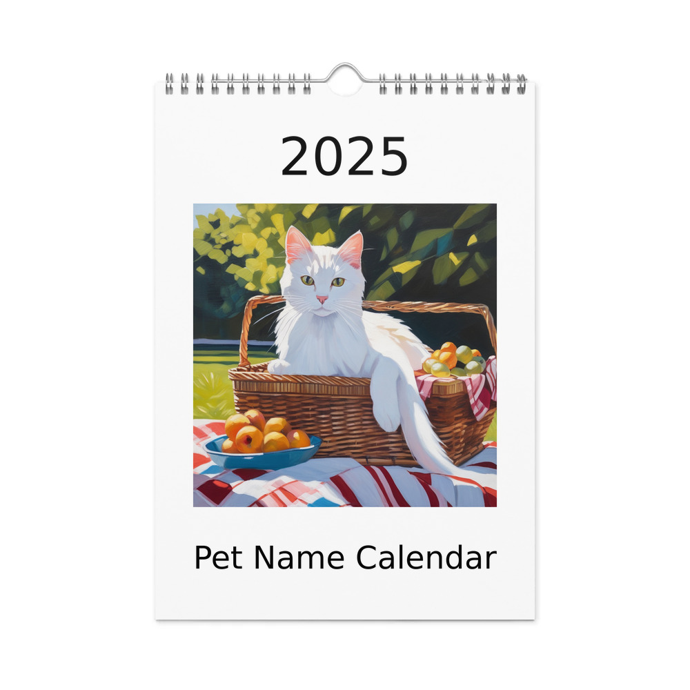 PugMug Custom White Companion Cat Wall Calendar (2026)