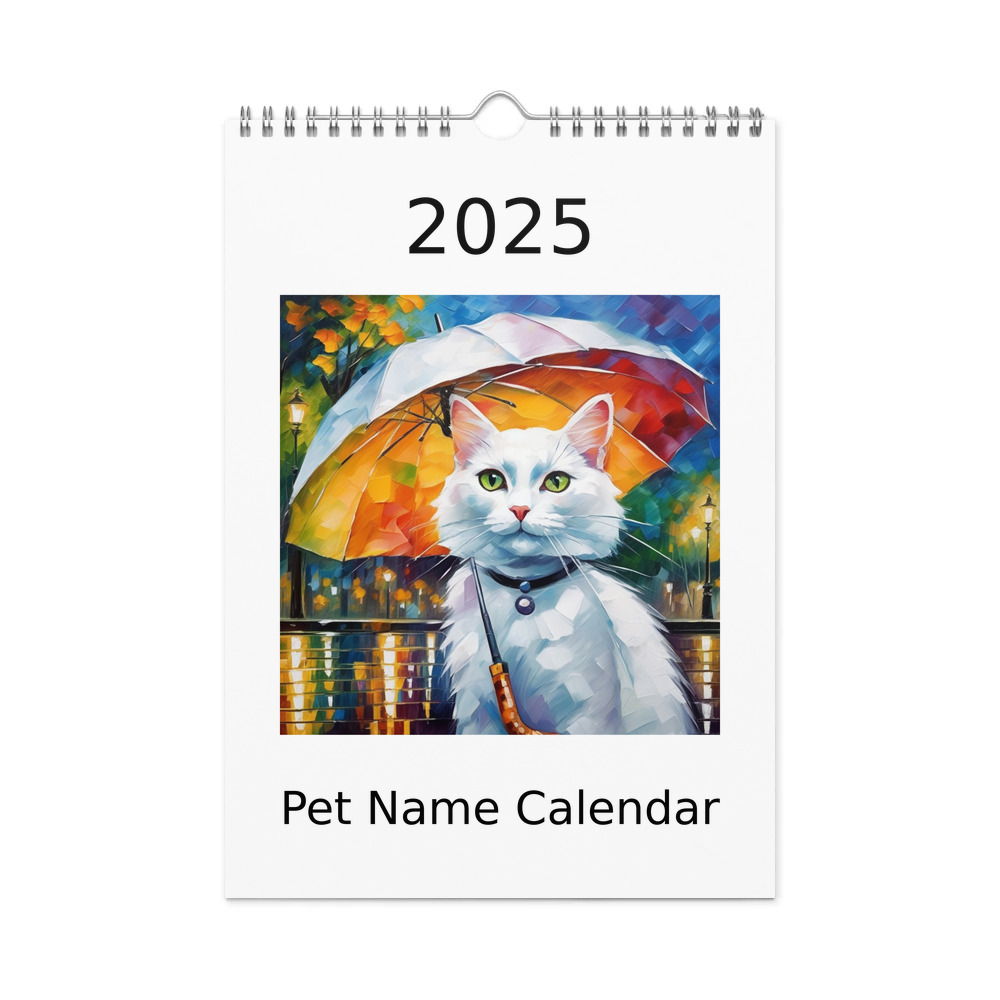 PugMug Custom White Companion Cat Wall Calendar (2026)