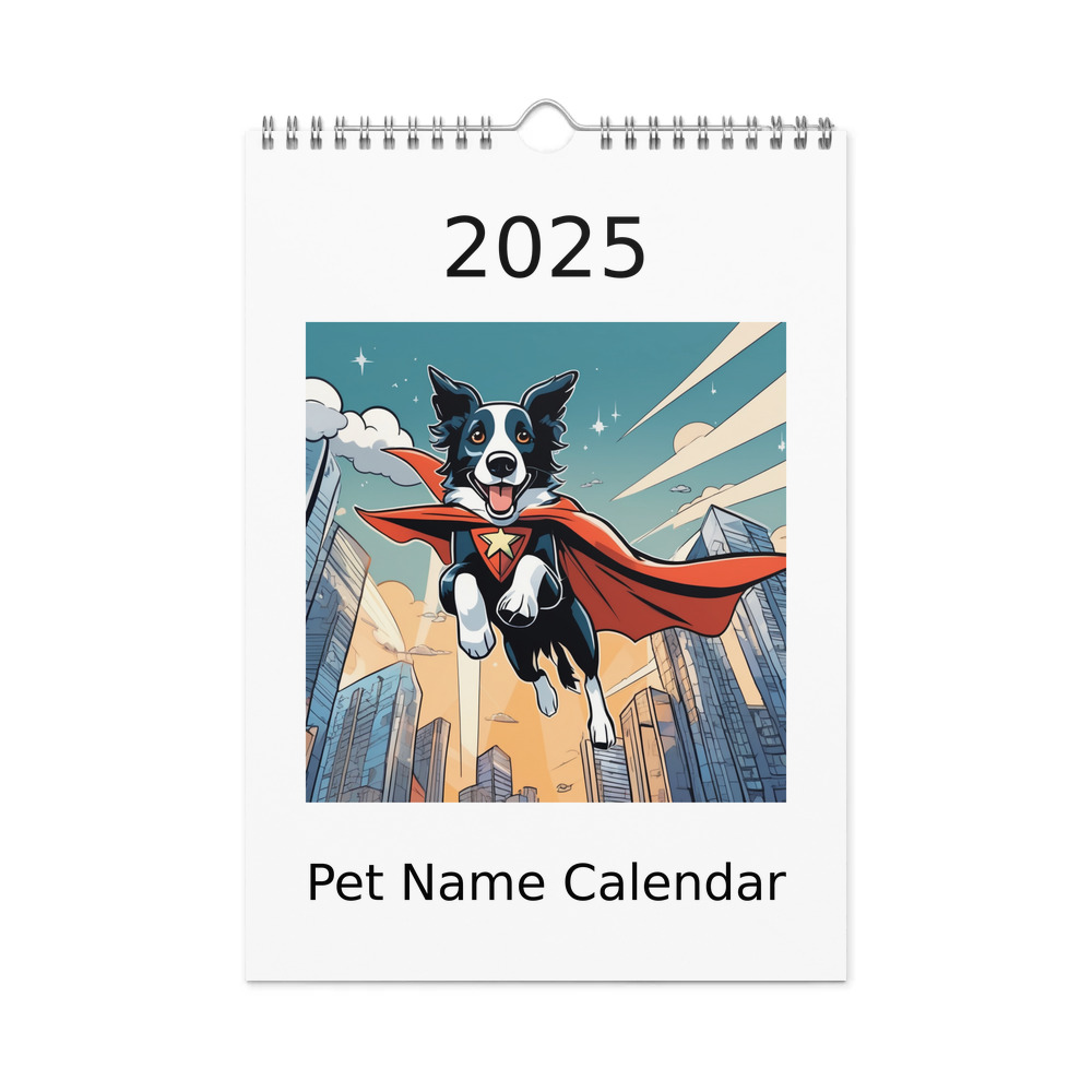 PugMug Custom Border Collie Wall Calendar (2026)