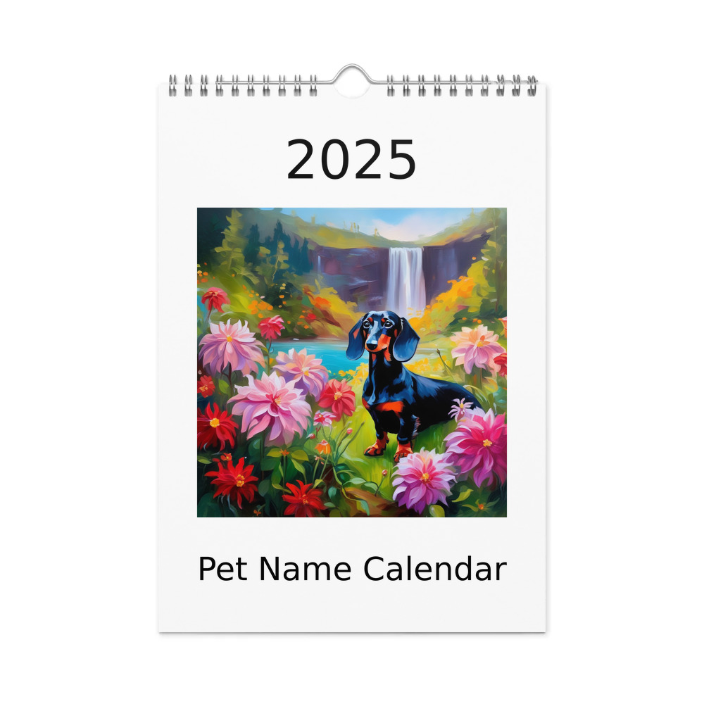 PugMug Custom Black Dachshund Wall Calendar (2026)